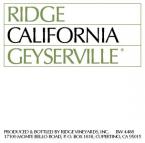 Ridge - Geyserville 2020