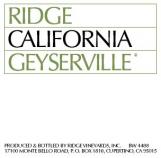 Ridge - Geyserville 2020